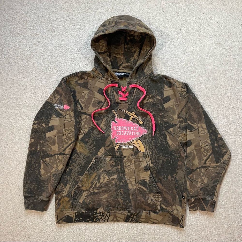 Vintage 00s Realtree Camo Embroidered Hoodie Outdoor Pullover Sweatshirt Mens M